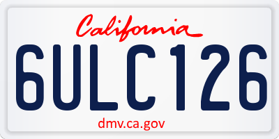 CA license plate 6ULC126