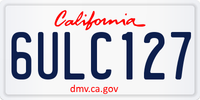 CA license plate 6ULC127