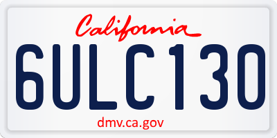 CA license plate 6ULC130