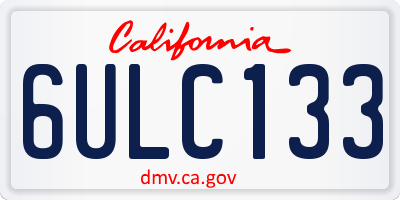 CA license plate 6ULC133