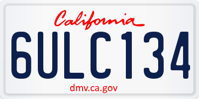 CA license plate 6ULC134