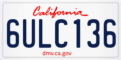 CA license plate 6ULC136