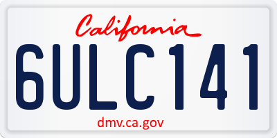 CA license plate 6ULC141