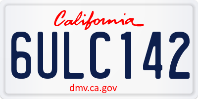 CA license plate 6ULC142