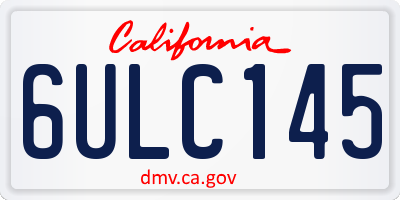 CA license plate 6ULC145