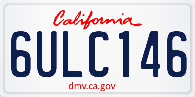 CA license plate 6ULC146
