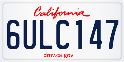 CA license plate 6ULC147