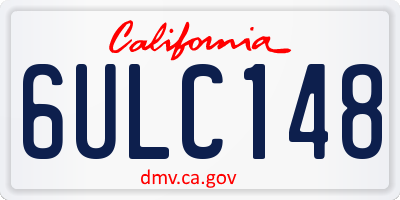CA license plate 6ULC148