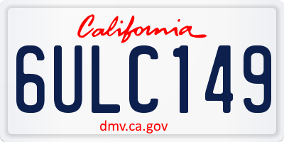 CA license plate 6ULC149