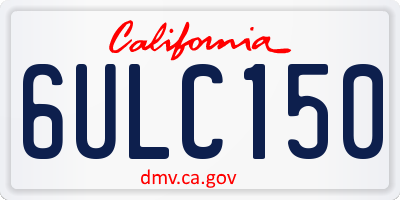 CA license plate 6ULC150