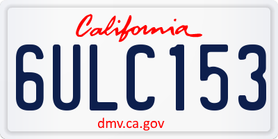 CA license plate 6ULC153