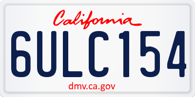 CA license plate 6ULC154