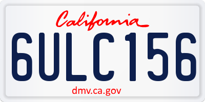 CA license plate 6ULC156
