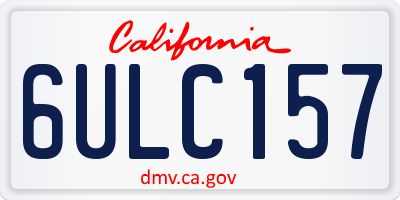CA license plate 6ULC157