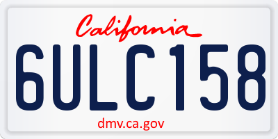 CA license plate 6ULC158