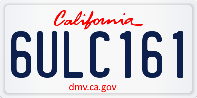 CA license plate 6ULC161