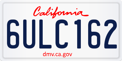 CA license plate 6ULC162
