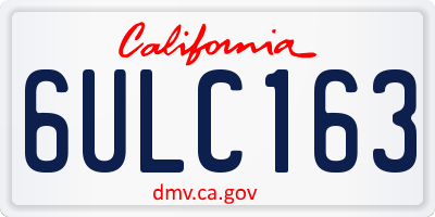 CA license plate 6ULC163