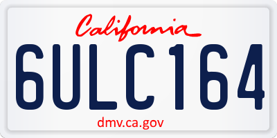 CA license plate 6ULC164