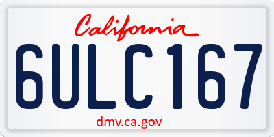 CA license plate 6ULC167
