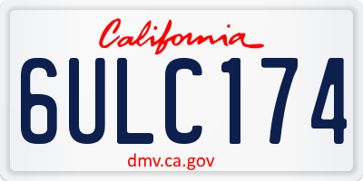 CA license plate 6ULC174