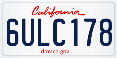 CA license plate 6ULC178
