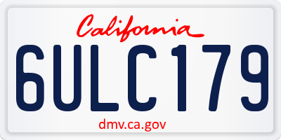 CA license plate 6ULC179