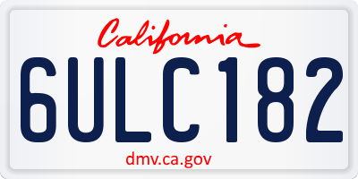 CA license plate 6ULC182