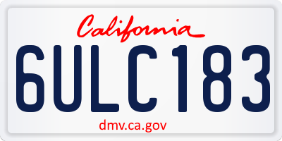 CA license plate 6ULC183