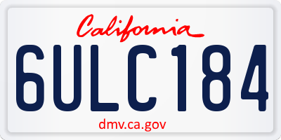 CA license plate 6ULC184