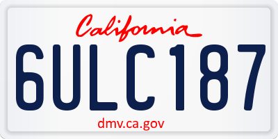 CA license plate 6ULC187