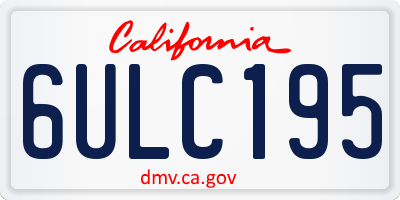 CA license plate 6ULC195