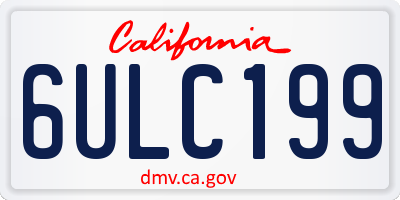 CA license plate 6ULC199
