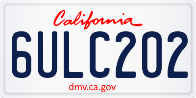 CA license plate 6ULC202