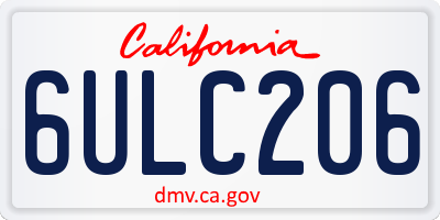 CA license plate 6ULC206