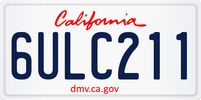 CA license plate 6ULC211