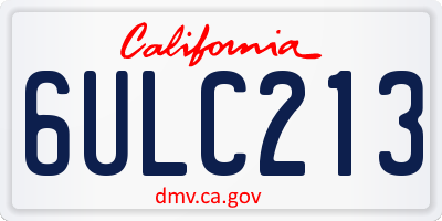 CA license plate 6ULC213