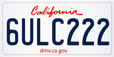 CA license plate 6ULC222