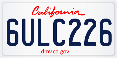 CA license plate 6ULC226