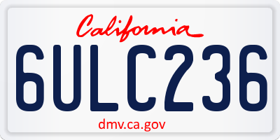 CA license plate 6ULC236