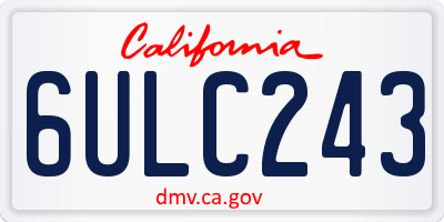 CA license plate 6ULC243