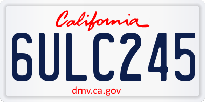 CA license plate 6ULC245