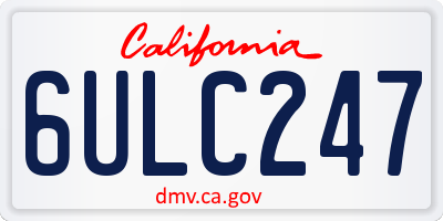 CA license plate 6ULC247
