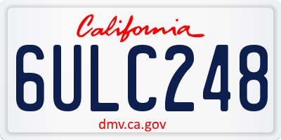 CA license plate 6ULC248