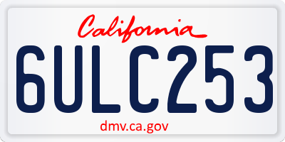 CA license plate 6ULC253