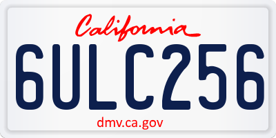 CA license plate 6ULC256