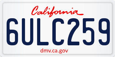 CA license plate 6ULC259