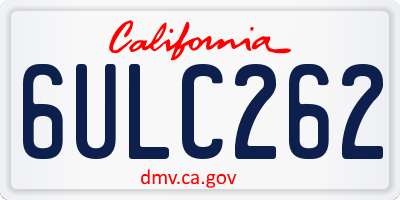 CA license plate 6ULC262