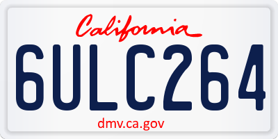 CA license plate 6ULC264