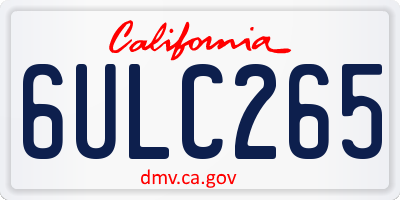 CA license plate 6ULC265